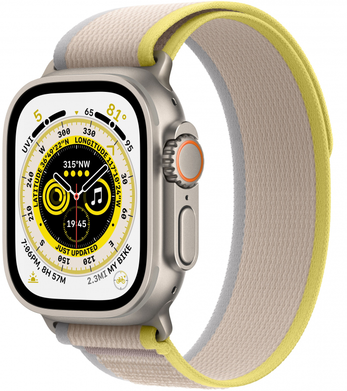 Картинка Apple Watch Ultra GPS + Cellular, 49 мм, корпус из титана, ремешок Trail, размер S/M от магазина BXSTORE