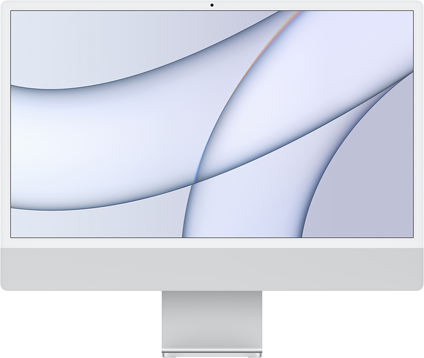 Картинка Apple iMac 24" Retina 4,5K, M1 (8C CPU, 7C GPU), 8 ГБ, 256 ГБ SSD, серебристый от магазина BXSTORE