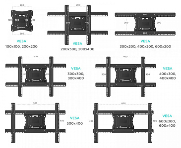 Кронштейн для телевизора Onkron M7L черный 40"-75" макс.68.2кг настенный поворот и наклон