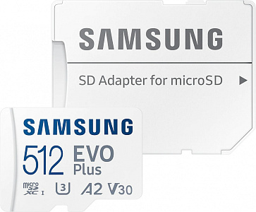 Флеш карта microSDXC 512GB Samsung MB-MC512KA EVO PLUS + adapter