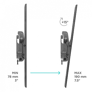 Кронштейн для телевизора Onkron UT4 черный 55"-100" макс.75кг настенный наклон