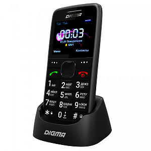 Мобильный телефон Digma S220 Linx 32Mb черный моноблок 2Sim 2.2" 176x220 0.3Mpix GSM900/1800 MP3 FM microSD max32Gb