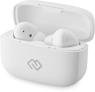 Гарнитура вкладыши Digma TWS-12 белый беспроводные bluetooth в ушной раковине (TWS12W)