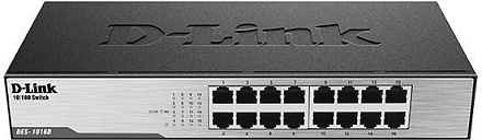 Коммутатор D-Link DES-1016D/H1A 16x100Мбит/с неуправляемый