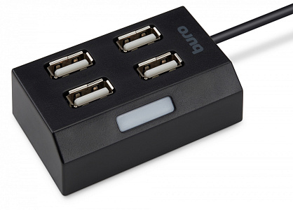 Разветвитель USB 2.0 Buro BU-HUB4-U2.0 4порт. черный