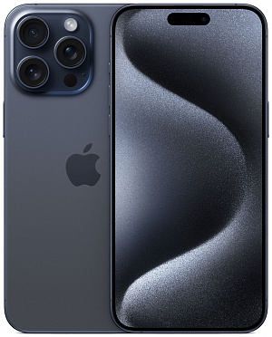 Смартфон Apple A3108 iPhone 15 Pro Max 1Tb синий титан моноблок 3G 4G 2Sim 6.7" 1290x2796 iOS 17 48Mpix 802.11 a/b/g/n/ac/ax NFC GPS Protect