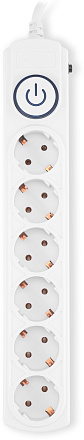 Сетевой фильтр Ippon BK-6-EU-5-10-W 5м (6 розеток) белый (коробка)
