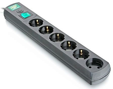 Сетевой фильтр Most RG 10м (6 розеток) черный (коробка)