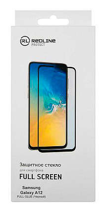 Защитное стекло для экрана Redline черный для Samsung Galaxy A12 1шт. (УТ000023496)