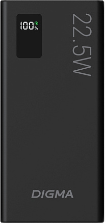 Мобильный аккумулятор Digma DGPF10A 10000mAh QC3.0/PD3.0 22.5W 5A 2xUSB-A/USB-C черный (DGPF10A22PBK)