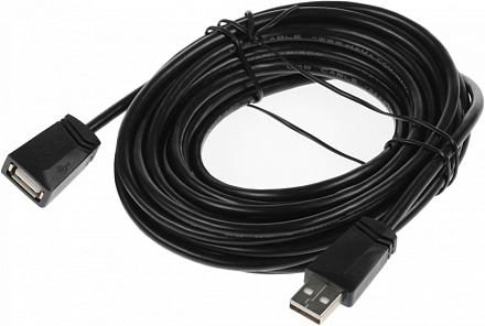 Кабель-удлинитель Hama H-200621 ver2.0 USB A(m) USB A(f) 5м (00200621) черный