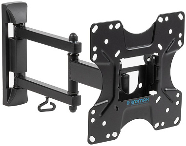 Кронштейн для телевизора Kromax OPTIMA-214 черный 20"-43" макс.30кг настенный поворотно-выдвижной и наклонный