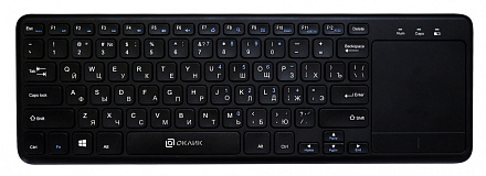Клавиатура Оклик 830ST черный USB беспроводная slim Multimedia Touch