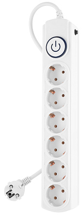 Сетевой фильтр Ippon BK-6-EU-3-10-W 3м (6 розеток) белый (коробка)