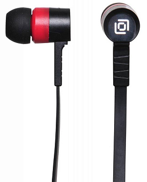 Гарнитура вкладыши Оклик HS-S-220 1.1м черный/красный проводные в ушной раковине (D2B/R)