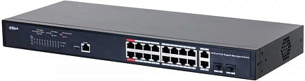 Коммутатор Dahua DH-PFS4218-16GT-130 16x1Гбит/с 2PoE 130W управляемый